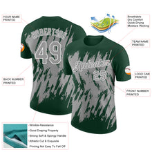 Charger l'image dans la galerie, Custom Green Gray-White Torn Sharp Brush Stroke Splatter Performance T-Shirt
