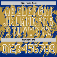 Charger l'image dans la galerie, Custom Royal Old Gold-White Torn Sharp Brush Stroke Splatter Performance T-Shirt
