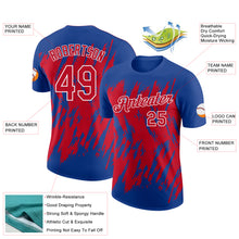 Load image into Gallery viewer, Custom Royal Red-White Torn Sharp Brush Stroke Splatter Performance T-Shirt
