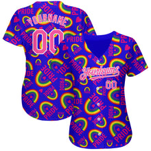 Load image into Gallery viewer, Custom Rainbow For Pride Month Love Is Love LGBT 3D Authentic Baseball Jersey
