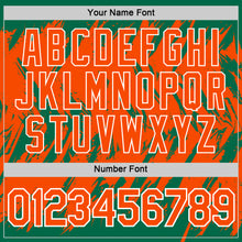 Charger l'image dans la galerie, Custom Kelly Green Orange-White Torn Sharp Brush Stroke Splatter Performance T-Shirt
