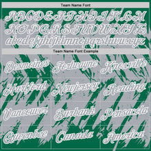 Загрузить изображение в средство просмотра галереи, Custom Kelly Green Gray-White Torn Sharp Brush Stroke Splatter Performance T-Shirt
