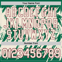 Load image into Gallery viewer, Custom Kelly Green Cream-Crimson Torn Sharp Brush Stroke Splatter Performance T-Shirt
