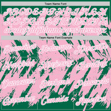 Загрузить изображение в средство просмотра галереи, Custom Kelly Green Light Pink-White Torn Sharp Brush Stroke Splatter Performance T-Shirt
