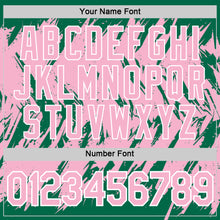 Загрузить изображение в средство просмотра галереи, Custom Kelly Green Light Pink-White Torn Sharp Brush Stroke Splatter Performance T-Shirt

