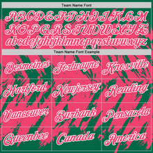 Load image into Gallery viewer, Custom Kelly Green Neon Pink-White Torn Sharp Brush Stroke Splatter Performance T-Shirt
