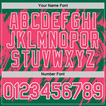 Load image into Gallery viewer, Custom Kelly Green Neon Pink-White Torn Sharp Brush Stroke Splatter Performance T-Shirt
