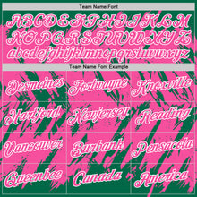 Load image into Gallery viewer, Custom Kelly Green Pink-White Torn Sharp Brush Stroke Splatter Performance T-Shirt
