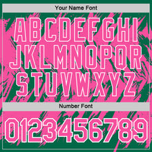Load image into Gallery viewer, Custom Kelly Green Pink-White Torn Sharp Brush Stroke Splatter Performance T-Shirt
