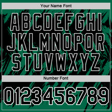 Charger l'image dans la galerie, Custom Kelly Green Black-White Torn Sharp Brush Stroke Splatter Performance T-Shirt
