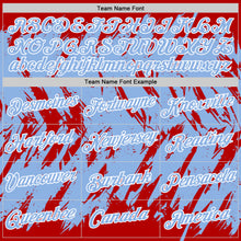 Charger l'image dans la galerie, Custom Red Light Blue-White Torn Sharp Brush Stroke Splatter Performance T-Shirt
