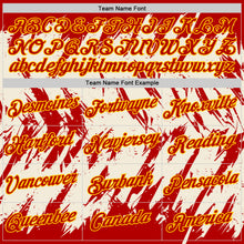 Load image into Gallery viewer, Custom Red Cream-Yellow Torn Sharp Brush Stroke Splatter Performance T-Shirt
