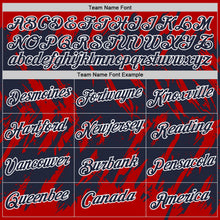 Load image into Gallery viewer, Custom Red Navy-White Torn Sharp Brush Stroke Splatter Performance T-Shirt
