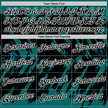 Laden Sie das Bild in den Galerie-Viewer, Custom Teal Black-White Torn Sharp Brush Stroke Splatter Performance T-Shirt
