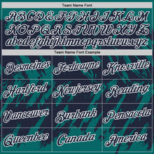 Load image into Gallery viewer, Custom Teal Navy-White Torn Sharp Brush Stroke Splatter Performance T-Shirt
