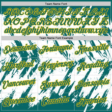 Load image into Gallery viewer, Custom Teal White-Yellow Torn Sharp Brush Stroke Splatter Performance T-Shirt
