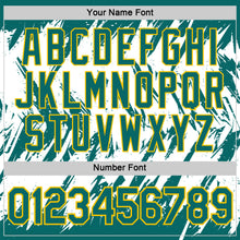 Load image into Gallery viewer, Custom Teal White-Yellow Torn Sharp Brush Stroke Splatter Performance T-Shirt
