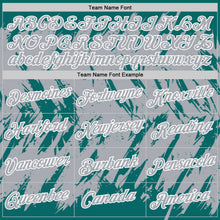 Load image into Gallery viewer, Custom Teal Gray-White Torn Sharp Brush Stroke Splatter Performance T-Shirt
