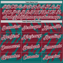 Load image into Gallery viewer, Custom Teal Crimson-White Torn Sharp Brush Stroke Splatter Performance T-Shirt
