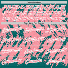 Load image into Gallery viewer, Custom Teal Medium Pink-White Torn Sharp Brush Stroke Splatter Performance T-Shirt

