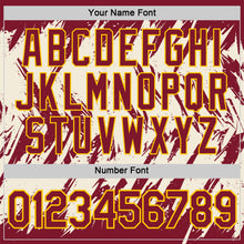 Laden Sie das Bild in den Galerie-Viewer, Custom Crimson Cream-Yellow Torn Sharp Brush Stroke Splatter Performance T-Shirt
