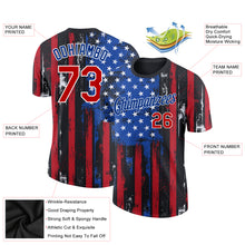 Charger l&#39;image dans la galerie, Custom Black Red-Royal 3D American Flag Fashion Performance T-Shirt
