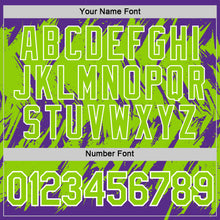 Charger l'image dans la galerie, Custom Purple Neon Green-White Torn Sharp Brush Stroke Splatter Performance T-Shirt
