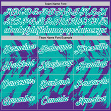 Load image into Gallery viewer, Custom Purple Aqua-White Torn Sharp Brush Stroke Splatter Performance T-Shirt
