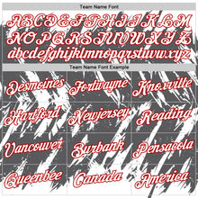 Charger l'image dans la galerie, Custom White Steel Gray-Red Torn Sharp Brush Stroke Splatter Performance T-Shirt
