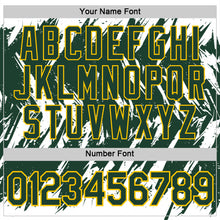 Загрузить изображение в средство просмотра галереи, Custom White Green-Yellow Torn Sharp Brush Stroke Splatter Performance T-Shirt
