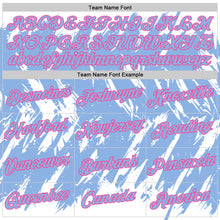 Load image into Gallery viewer, Custom White Light Blue-Pink Torn Sharp Brush Stroke Splatter Performance T-Shirt
