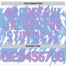 Load image into Gallery viewer, Custom White Light Blue-Pink Torn Sharp Brush Stroke Splatter Performance T-Shirt
