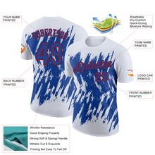 Charger l'image dans la galerie, Custom White Royal-Red Torn Sharp Brush Stroke Splatter Performance T-Shirt
