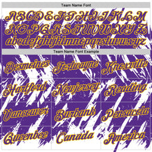 Charger l'image dans la galerie, Custom White Purple-Yellow Torn Sharp Brush Stroke Splatter Performance T-Shirt
