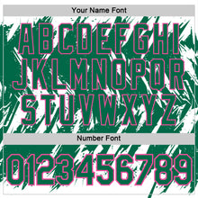 Load image into Gallery viewer, Custom White Kelly Green-Pink Torn Sharp Brush Stroke Splatter Performance T-Shirt
