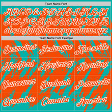 Charger l'image dans la galerie, Custom Aqua Orange-White Torn Sharp Brush Stroke Splatter Performance T-Shirt
