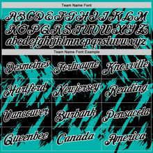 Charger l'image dans la galerie, Custom Aqua Black-White Torn Sharp Brush Stroke Splatter Performance T-Shirt
