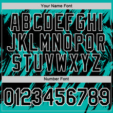 Charger l'image dans la galerie, Custom Aqua Black-White Torn Sharp Brush Stroke Splatter Performance T-Shirt
