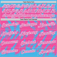 Load image into Gallery viewer, Custom Sky Blue Pink-White Torn Sharp Brush Stroke Splatter Performance T-Shirt

