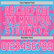 Load image into Gallery viewer, Custom Sky Blue Pink-White Torn Sharp Brush Stroke Splatter Performance T-Shirt
