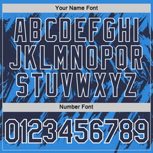 Load image into Gallery viewer, Custom Powder Blue Navy-White Torn Sharp Brush Stroke Splatter Performance T-Shirt
