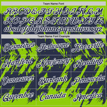 Загрузить изображение в средство просмотра галереи, Custom Neon Green Navy-White Torn Sharp Brush Stroke Splatter Performance T-Shirt
