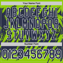 Загрузить изображение в средство просмотра галереи, Custom Neon Green Navy-White Torn Sharp Brush Stroke Splatter Performance T-Shirt
