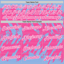 Загрузить изображение в средство просмотра галереи, Custom Light Blue Pink-White Torn Sharp Brush Stroke Splatter Performance T-Shirt
