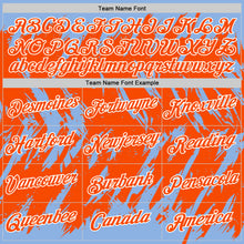 Загрузить изображение в средство просмотра галереи, Custom Light Blue Orange-White Torn Sharp Brush Stroke Splatter Performance T-Shirt
