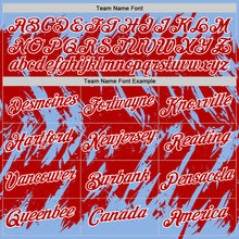 Загрузить изображение в средство просмотра галереи, Custom Light Blue Red-White Torn Sharp Brush Stroke Splatter Performance T-Shirt
