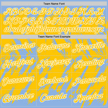 Загрузить изображение в средство просмотра галереи, Custom Light Blue Yellow-White Torn Sharp Brush Stroke Splatter Performance T-Shirt
