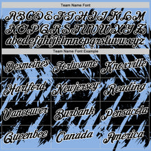 Загрузить изображение в средство просмотра галереи, Custom Light Blue Black-White Torn Sharp Brush Stroke Splatter Performance T-Shirt
