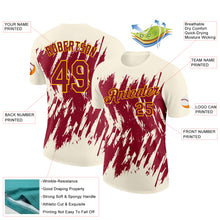 Загрузить изображение в средство просмотра галереи, Custom Cream Crimson-Yellow Torn Sharp Brush Stroke Splatter Performance T-Shirt
