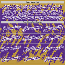 Загрузить изображение в средство просмотра галереи, Custom Old Gold Purple-White Torn Sharp Brush Stroke Splatter Performance T-Shirt
